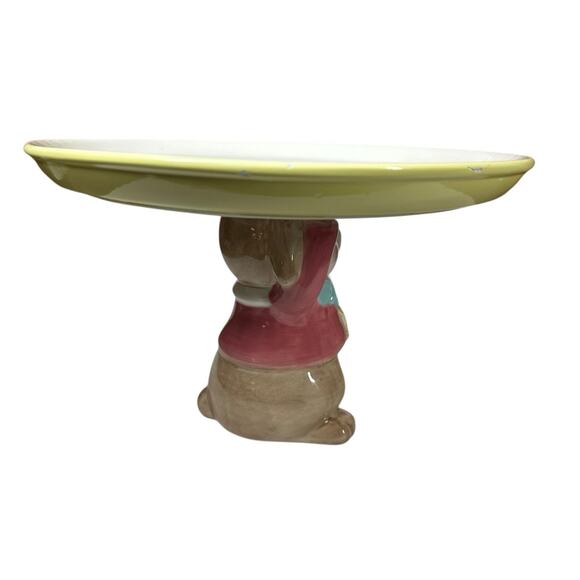 Mr Christmas Cottontail Easter Bunny Plate Cake Stand Lighted Pie Rabbit 10.5” - Picture 8 of 14